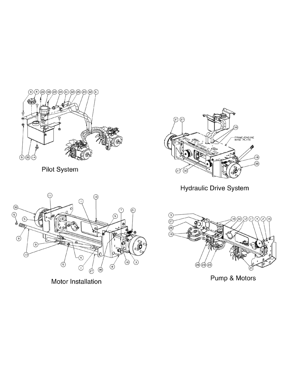 Hydro Hose And Pump Assembly Diagram and Parts List for M60-KW LC-53AJ8CT6050-29HP-LC-DFI Cub Cadet Lawn Tractor